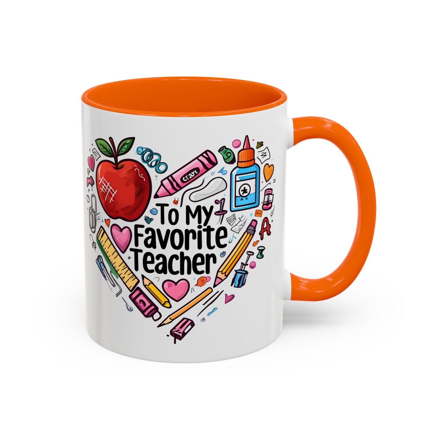 Favorite Teacher Heart Coffee Mug gift for teachers 11 15oz Accent Drinkware teacher Mug