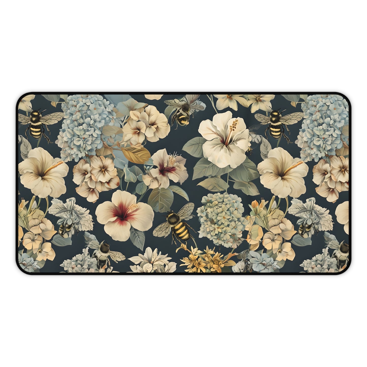 Floral Desk Mat, Elegant Office Decor, Personalized Deskpad, Background for Zoom Calls, Gift for Nature Lovers