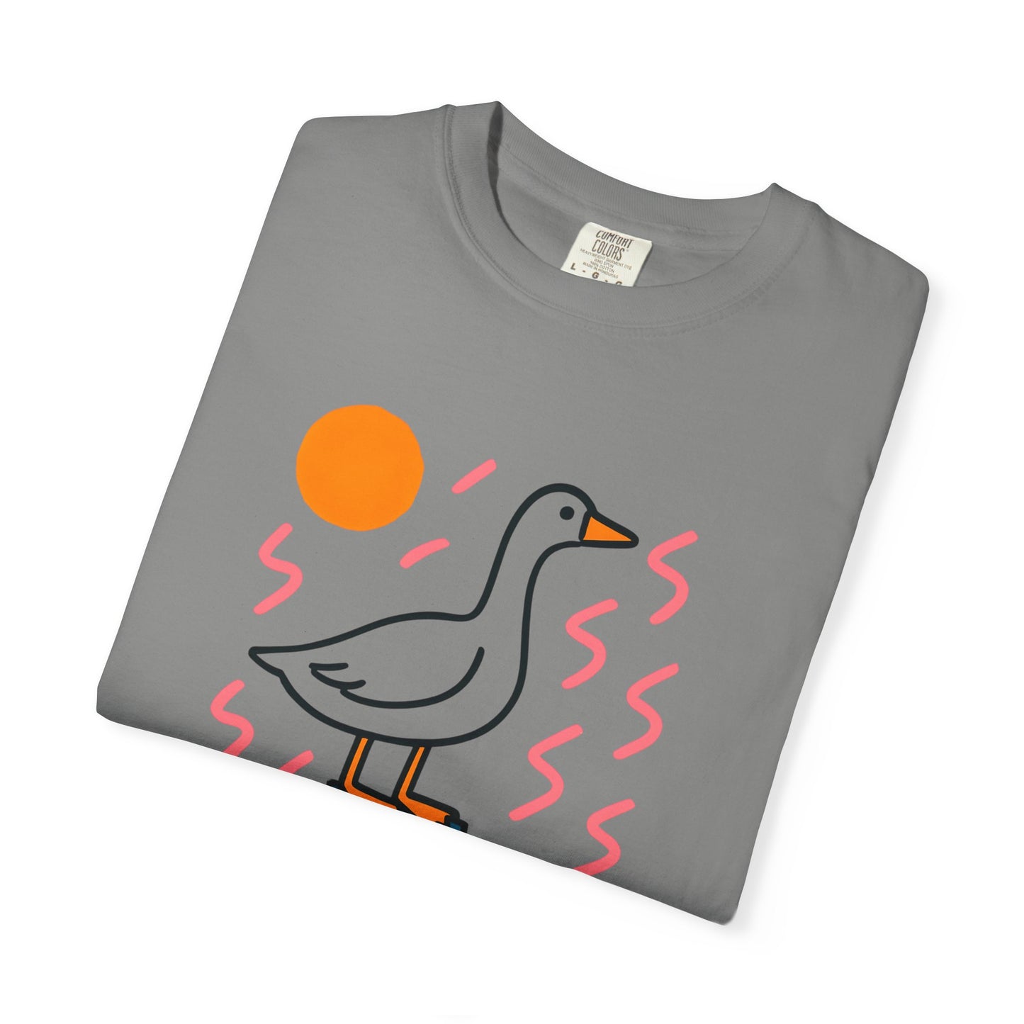 Fun Colors Loose Goose Unisex Garment-Dyed T-shirt, Funny Animal Tee, Casual Top, Vibrant Geese Shirt, Colorful Bird Apparel