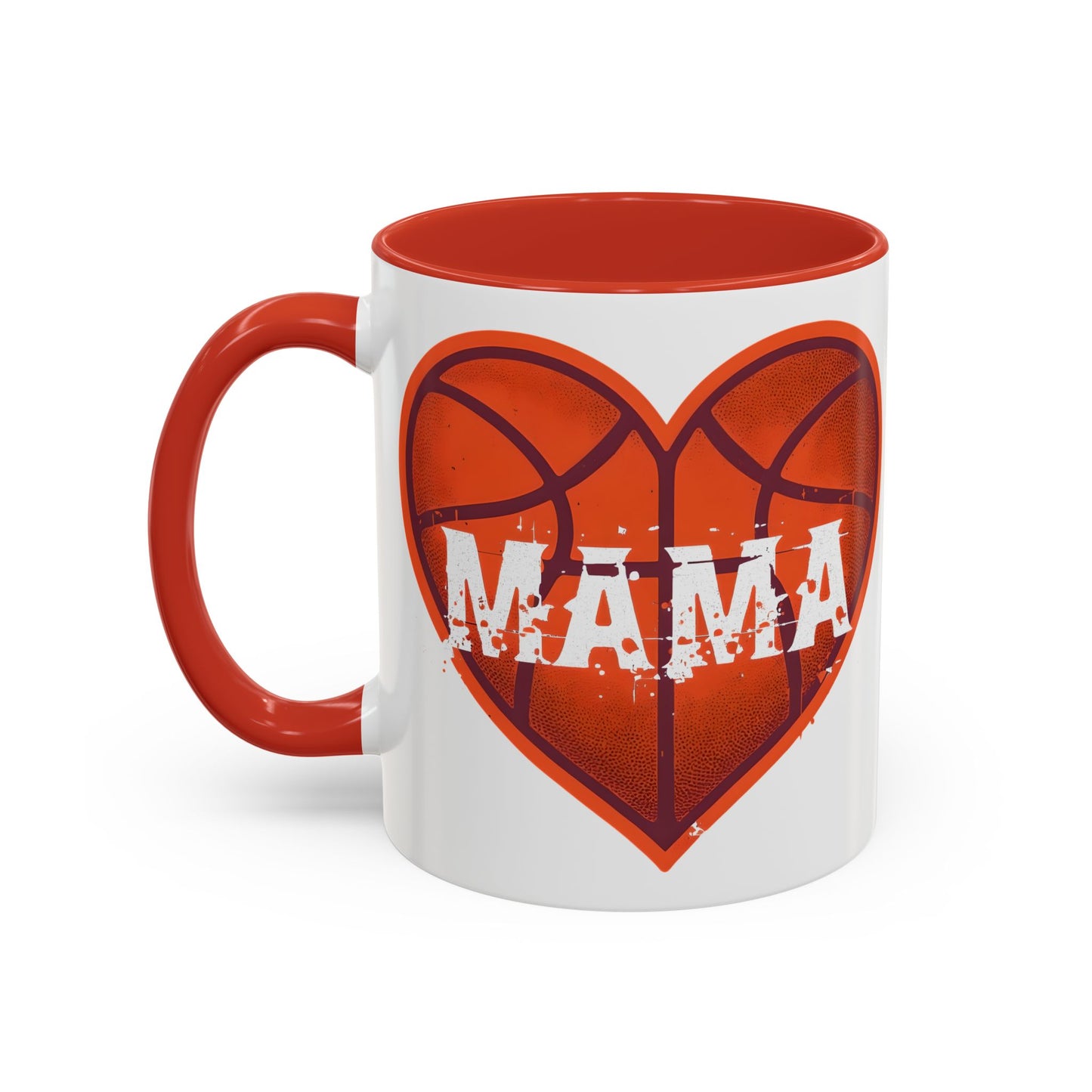 Basketball Mama Coffee Mug | Gift for Sports Moms, Basketball Lovers, Mother's Day, Personalized Mug, Heart Design