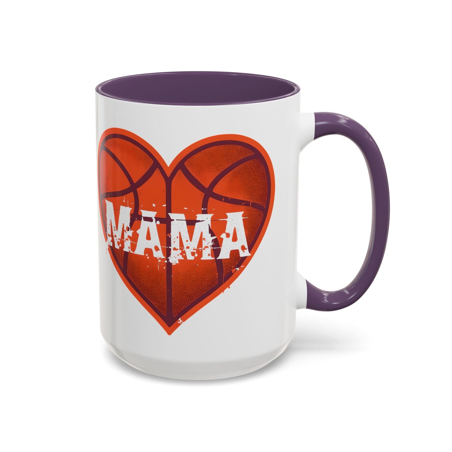 Basketball Mama Coffee Mug | Gift for Sports Moms, Basketball Lovers, Mother's Day, Personalized Mug, Heart Design