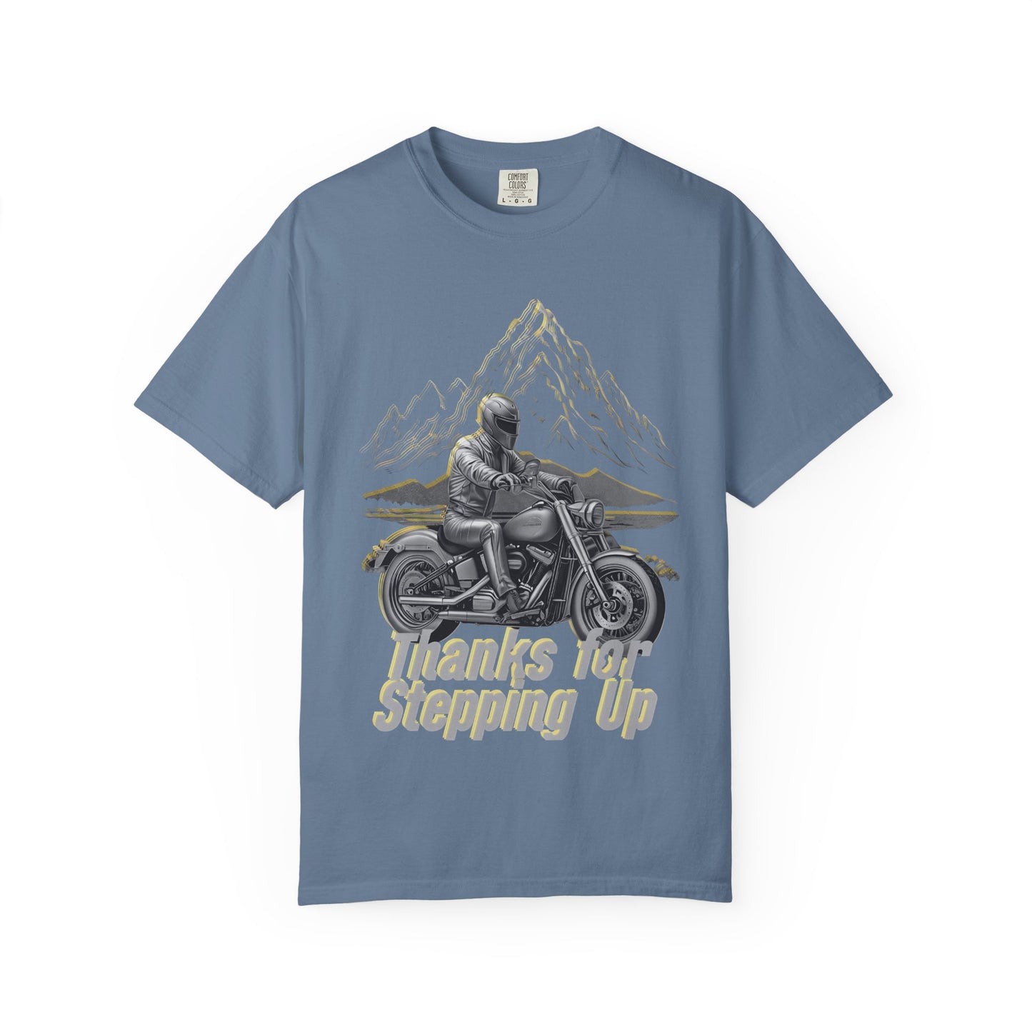 Stepfather Motorcycle T-Shirt, Thanks for Stepping Up, Dad by Heart, Unisex Tee, Father's Day Gift, Stepdad Biker Shirt