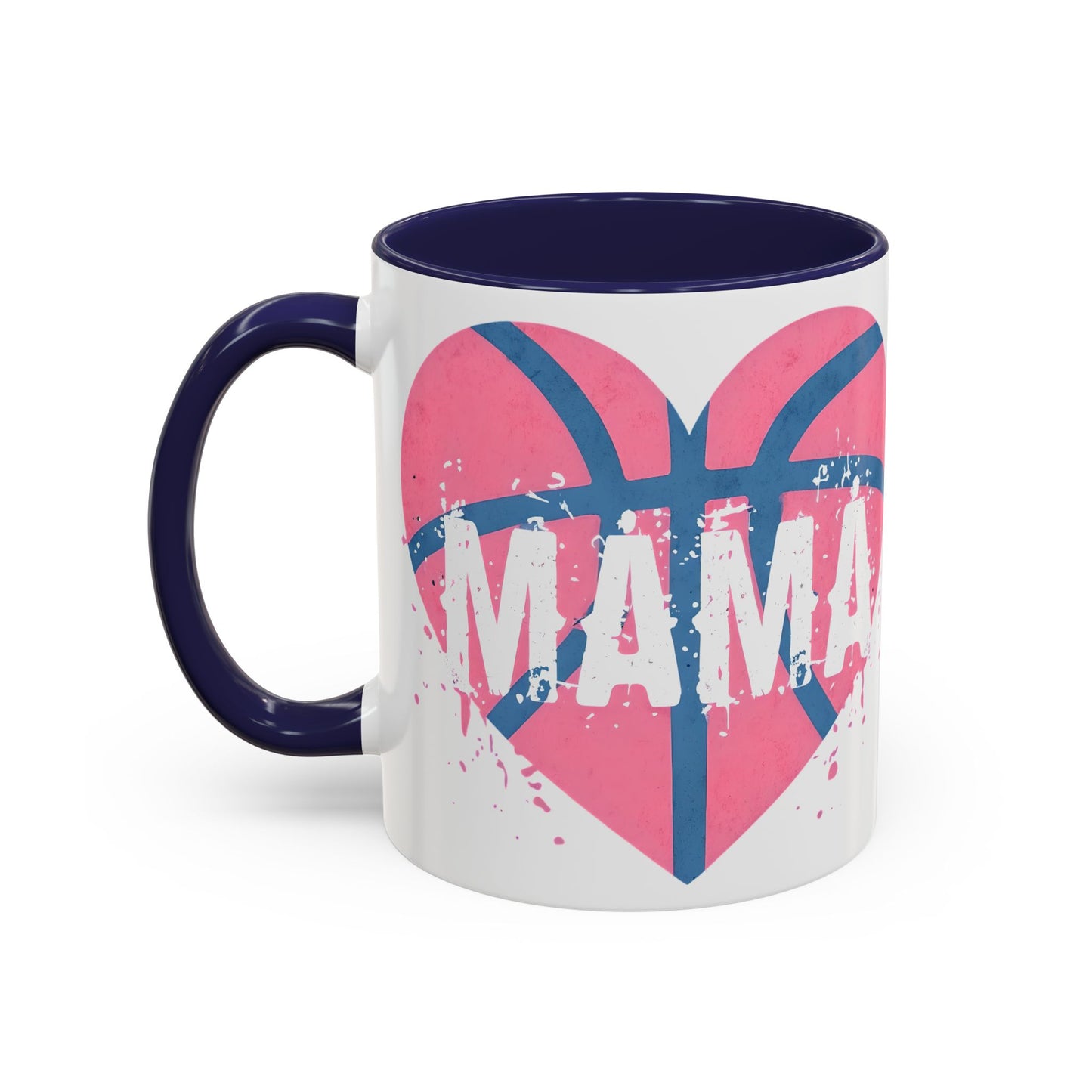 Mama Basketball Heart Accent Coffee Mug - Perfect Gift for Sports Moms