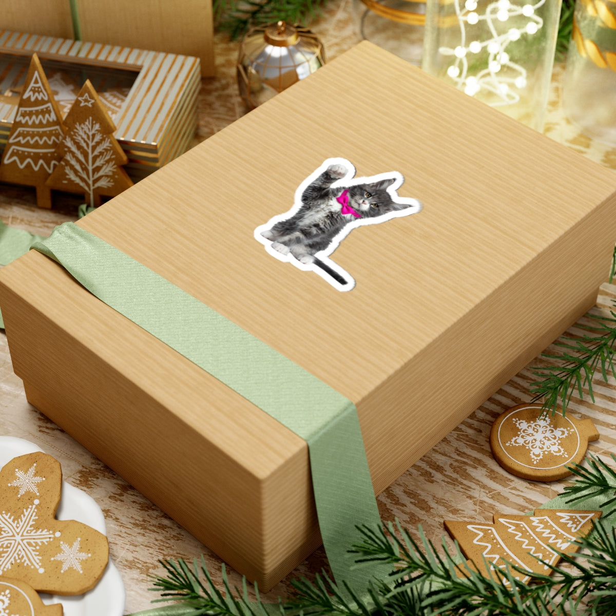 Cute Cat Kiss-Cut Stickers - Animal Lover Gifts and Laptop Decals