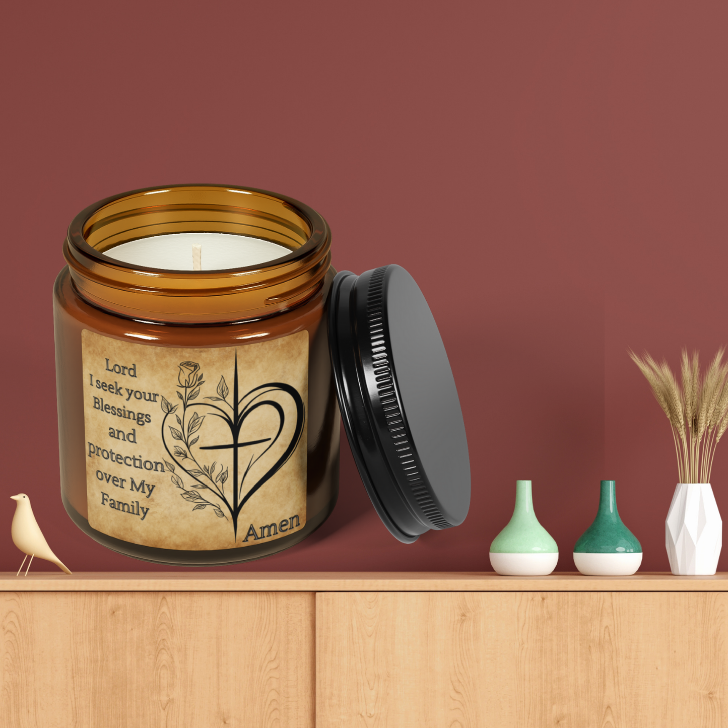 Candles inspirational, Christian Blessings Candle, Religious Candle, Prayer Candle, Hand-Poured Candle, Aromatherapy Candle, Home Decor
