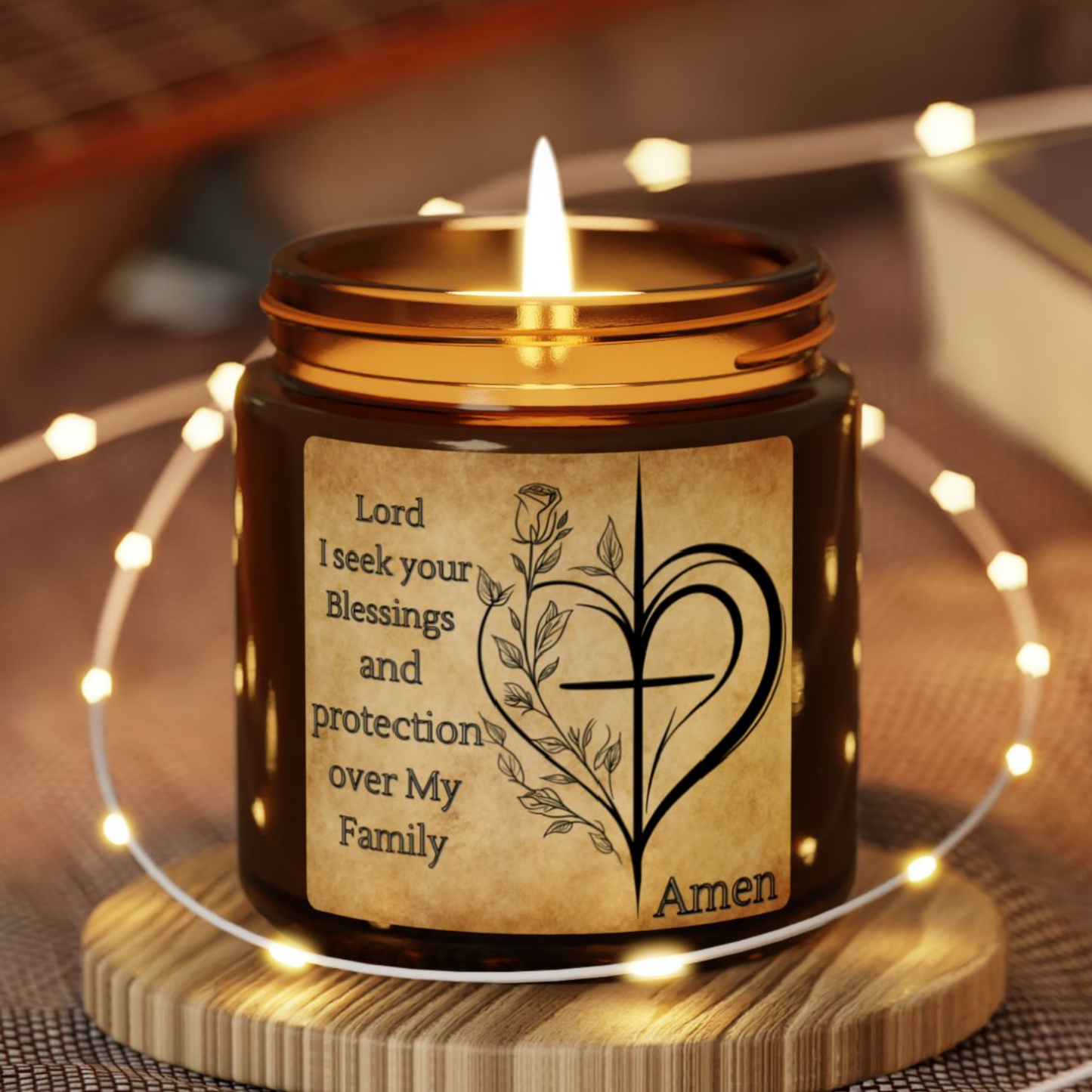 Candles inspirational, Christian Blessings Candle, Religious Candle, Prayer Candle, Hand-Poured Candle, Aromatherapy Candle, Home Decor