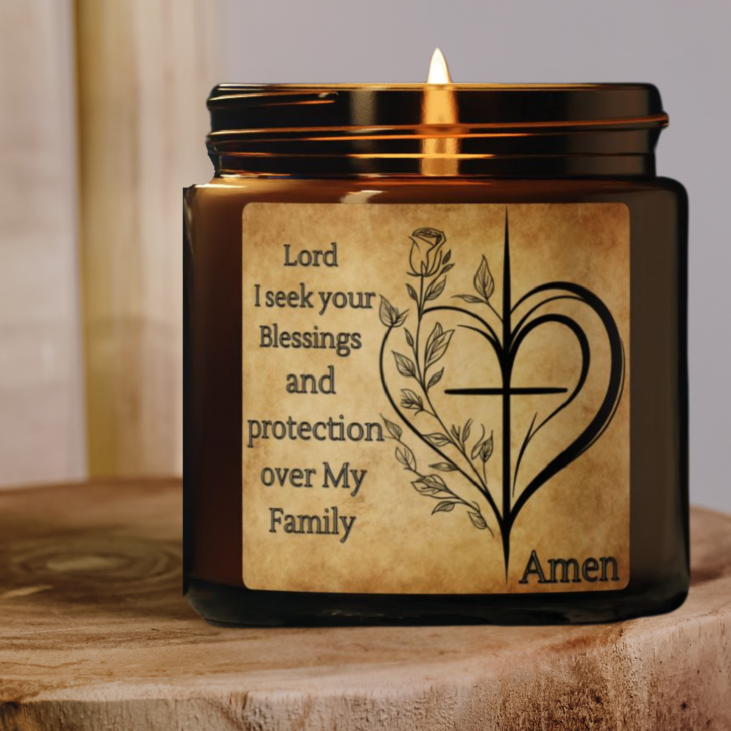 Candles inspirational, Christian Blessings Candle, Religious Candle, Prayer Candle, Hand-Poured Candle, Aromatherapy Candle, Home Decor
