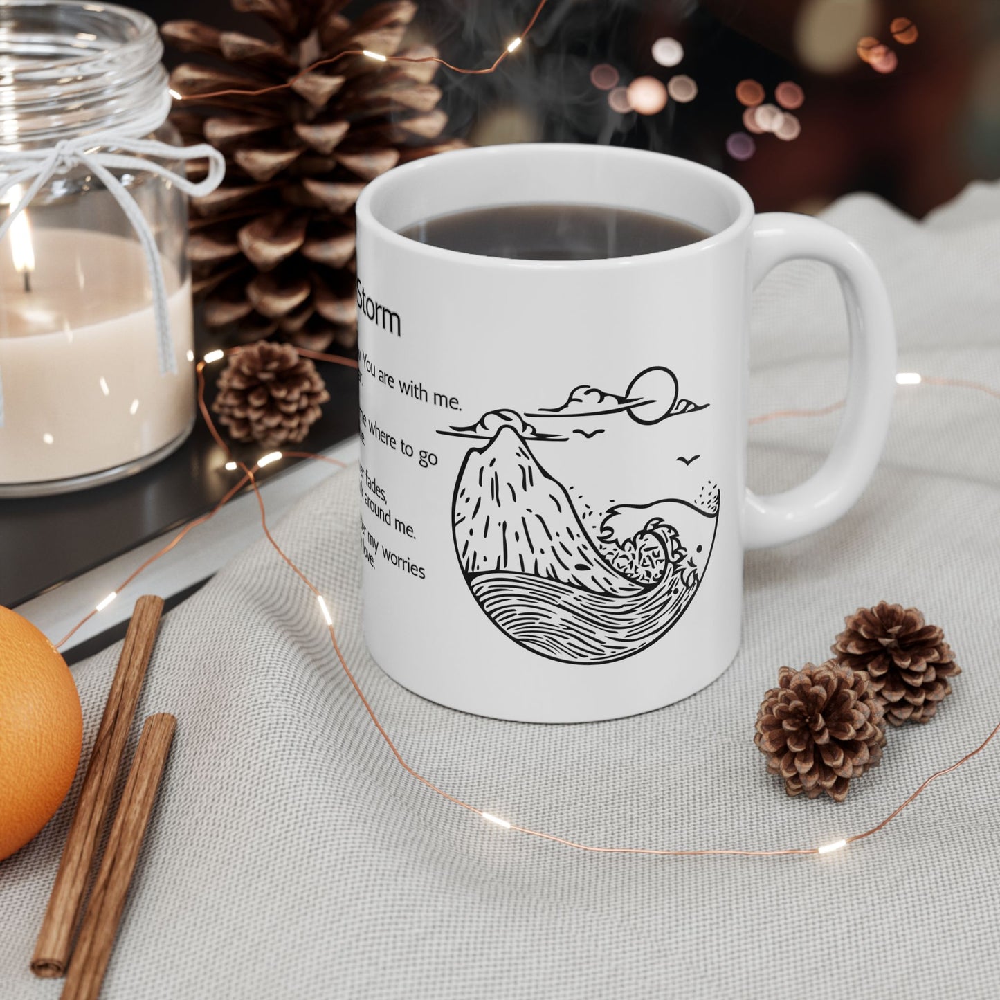 Hope in the Storm Inspirational Ceramic Mug, Daily Motivation, Coffee Lovers, Faith-Based Design, Encouragement Mug