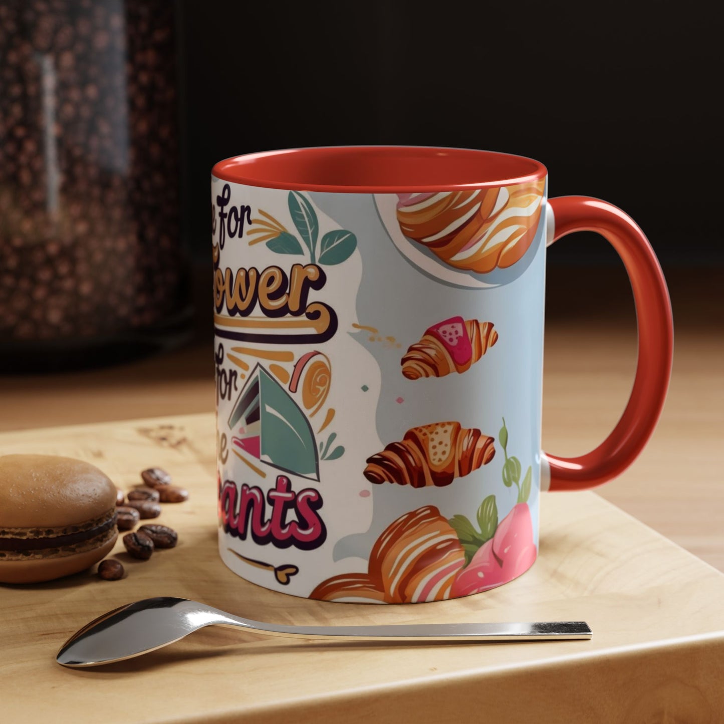 Coffee Mug, Parisian Inspired Quote, Eiffel Tower and Croissants Phrase, French Lover Gift, Travel Souvenir, Paris Vacation Memories Mug,
