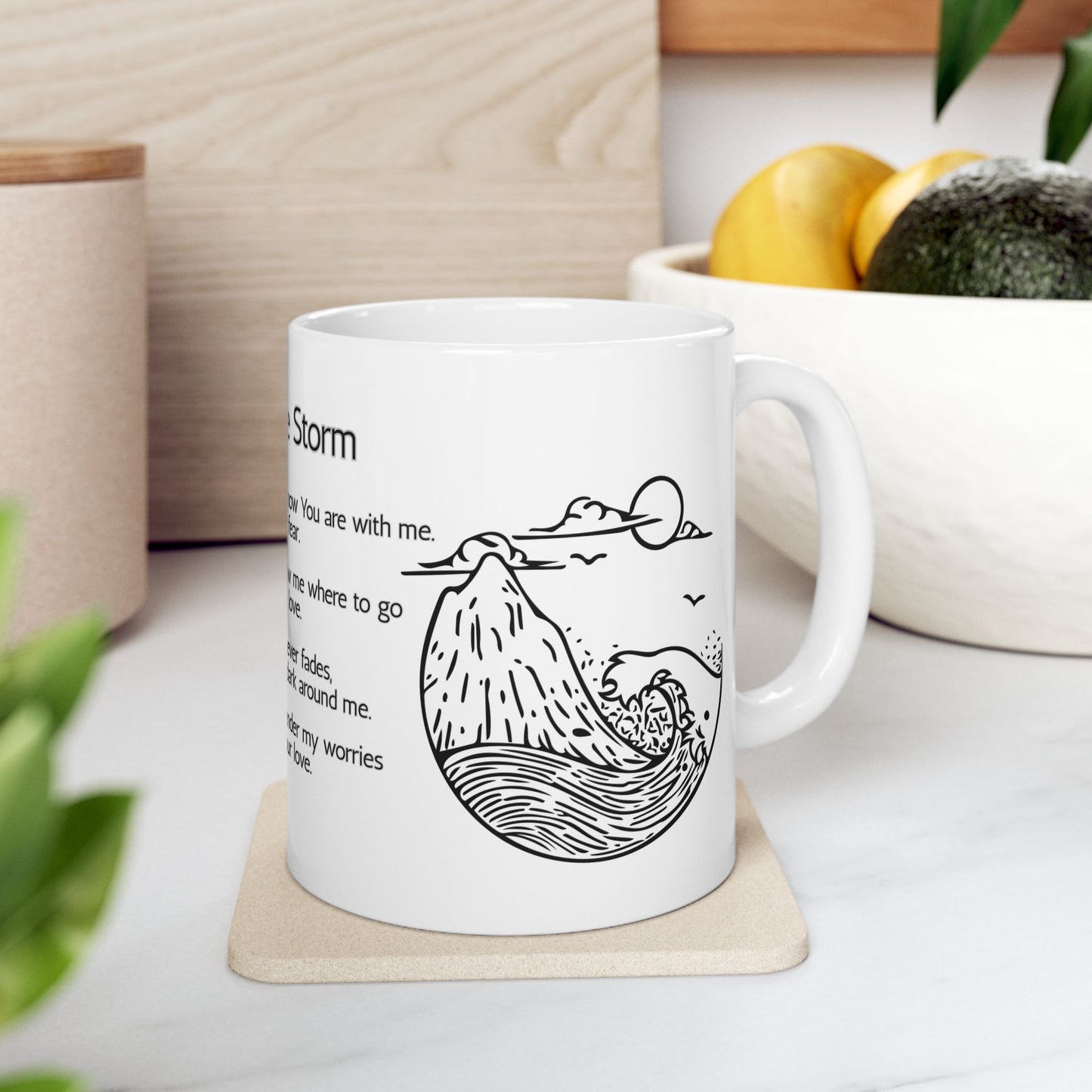Hope in the Storm Inspirational Ceramic Mug, Daily Motivation, Coffee Lovers, Faith-Based Design, Encouragement Mug