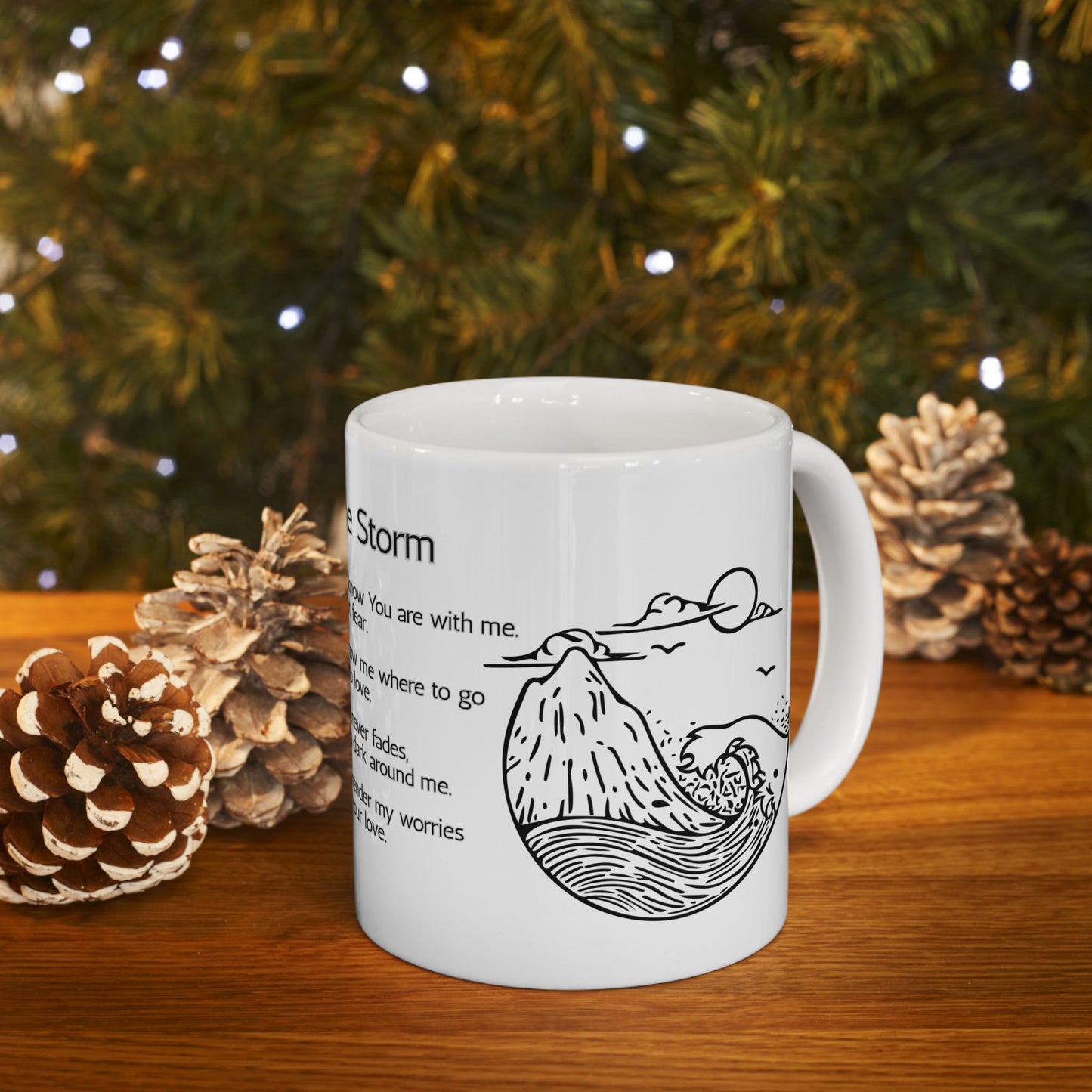 Hope in the Storm Inspirational Ceramic Mug, Daily Motivation, Coffee Lovers, Faith-Based Design, Encouragement Mug