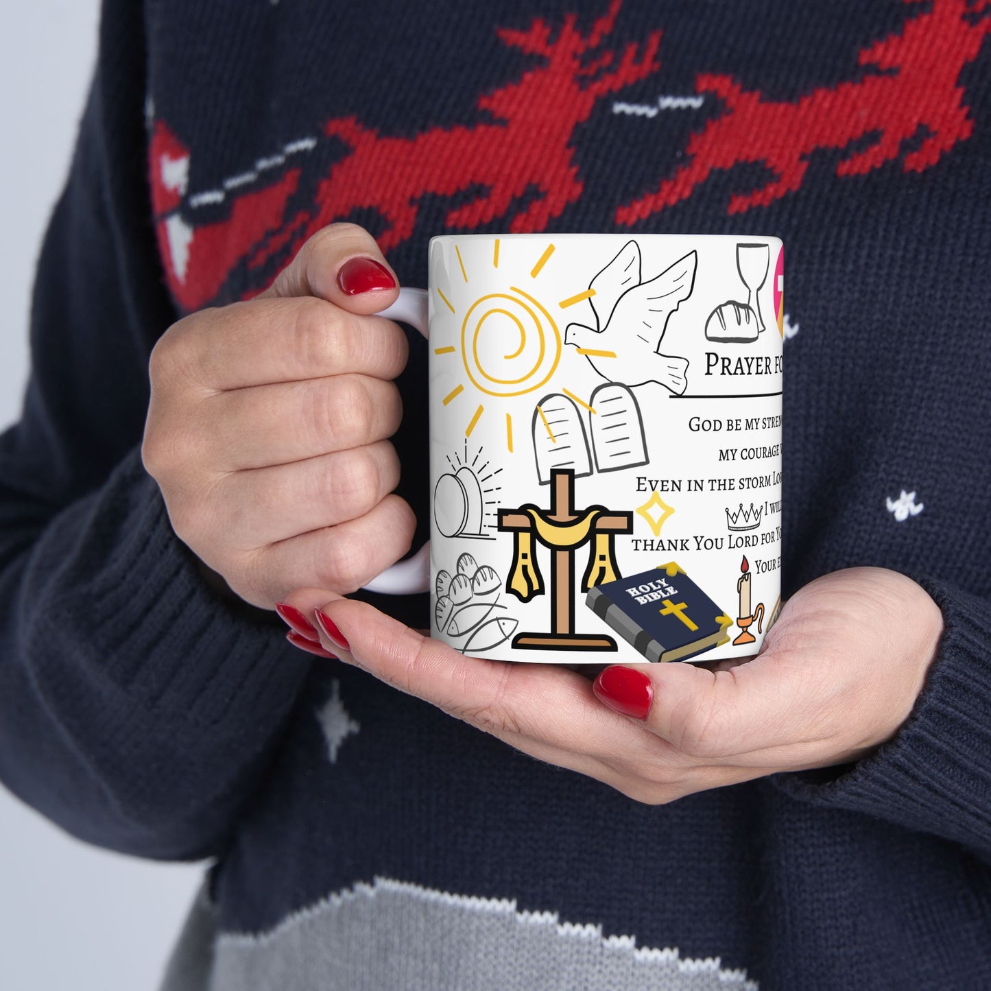 Bible verses, inspired design, from the Bible, prayer for strength Warm-up with a nice cup of customized ceramic coffee mug.Ceramic Mug, (11oz, 15oz)