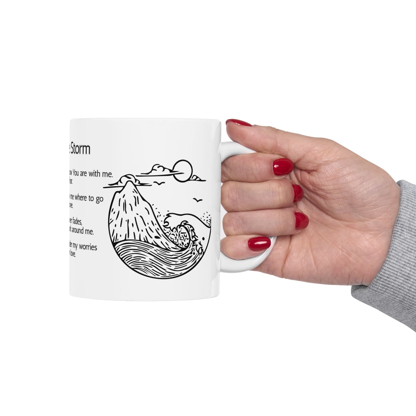Hope in the Storm Inspirational Ceramic Mug, Daily Motivation, Coffee Lovers, Faith-Based Design, Encouragement Mug