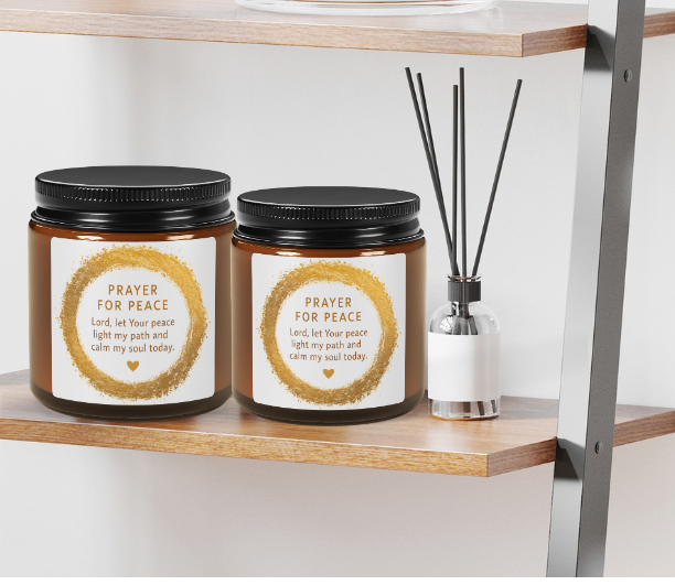 Candle Prayer for Peace, Eco-Friendly Aromatherapy Gift, Home Decor
