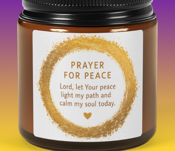 Candle Prayer for Peace, Eco-Friendly Aromatherapy Gift, Home Decor
