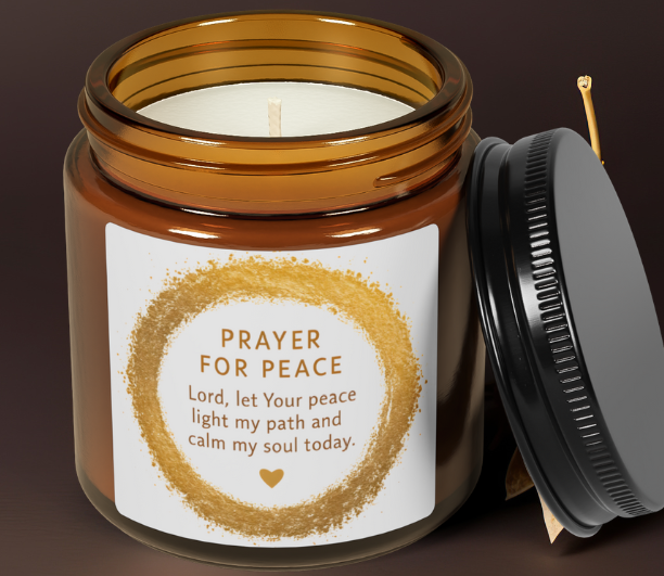 Candle Prayer for Peace, Eco-Friendly Aromatherapy Gift, Home Decor