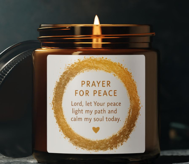 Candle Prayer for Peace, Eco-Friendly Aromatherapy Gift, Home Decor