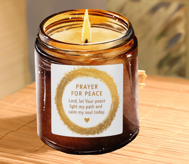Candle Prayer for Peace, Eco-Friendly Aromatherapy Gift, Home Decor