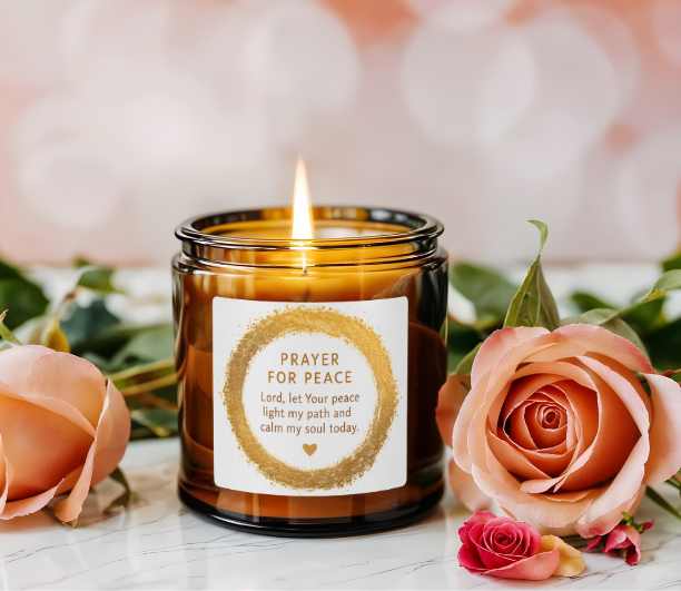 Candle Prayer for Peace, Eco-Friendly Aromatherapy Gift, Home Decor