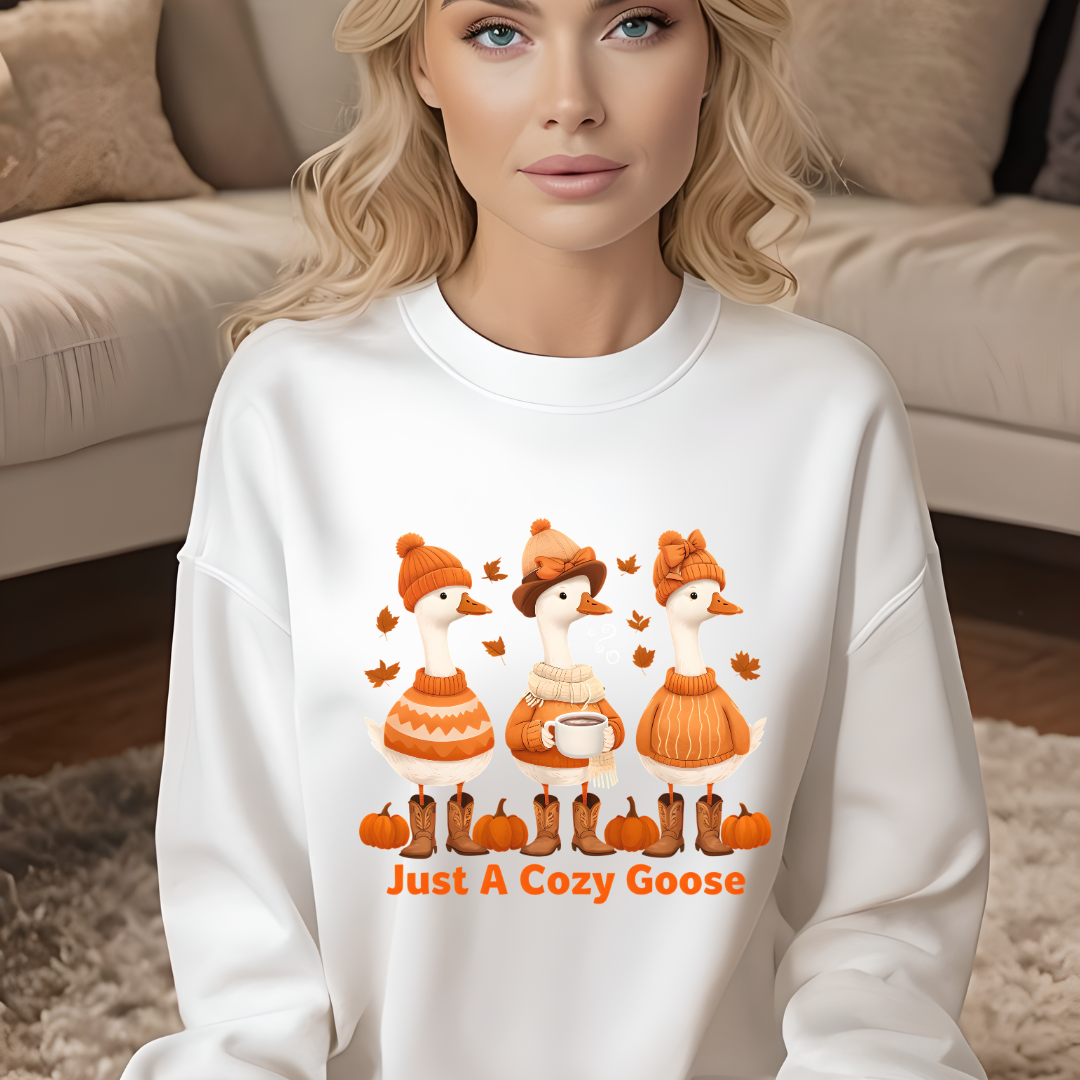 Silly Goose Halloween Sweatshirt, Cowgirl Boots and Hats with Coquette Bows Design, Fun Fall Outfit, Halloween Costume, Spooky Season