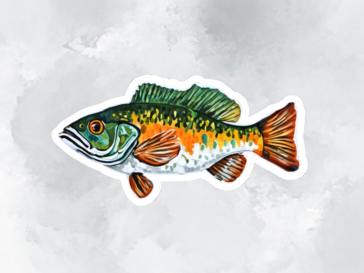 Fish Sticker - , Long lasting vinyl with permanent adhesive, Scratch-resistant glossy finish, Laptops