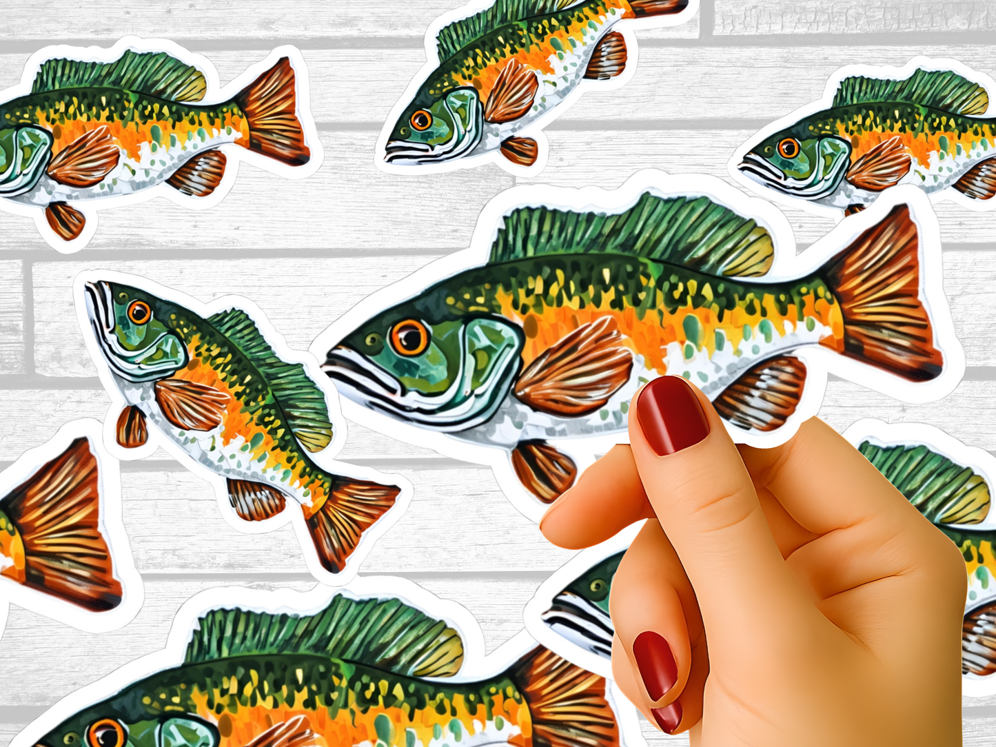 Fish Sticker - , Long lasting vinyl with permanent adhesive, Scratch-resistant glossy finish, Laptops