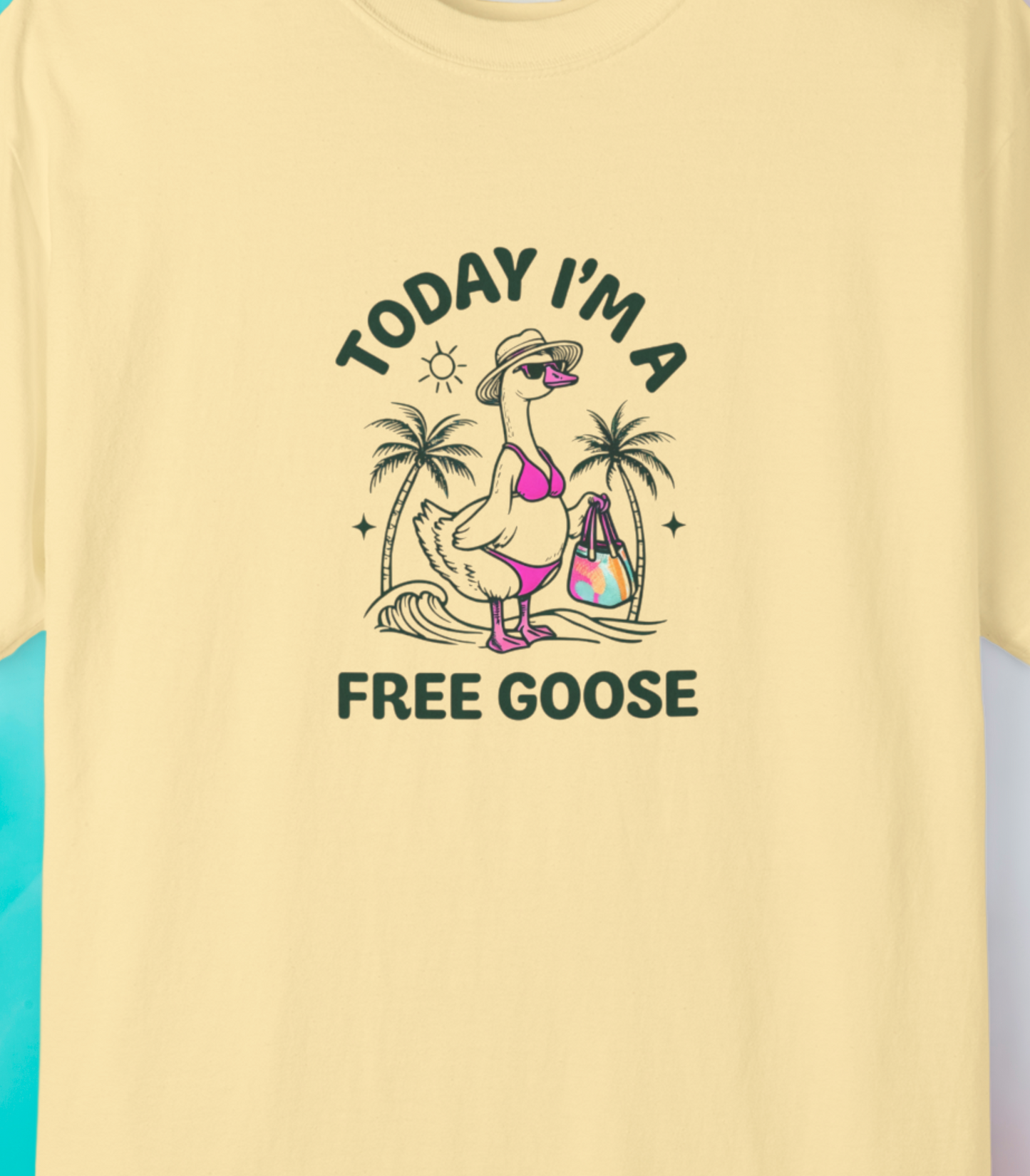 Silly Goose Beach Vibes T-shirt, Fun Beach Graphic Tee, Summer Wildlife Shirt, Colorful Animal Top, Vacation Apparel