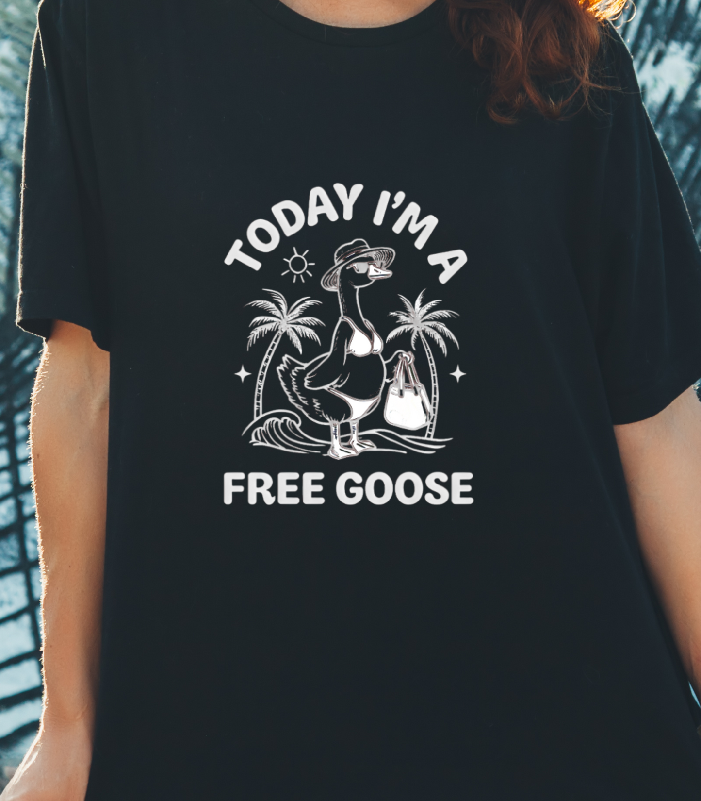 Silly Goose Beach Vibes T-shirt, Fun Beach Graphic Tee, Summer Wildlife Shirt, Colorful Animal Top, Vacation Apparel
