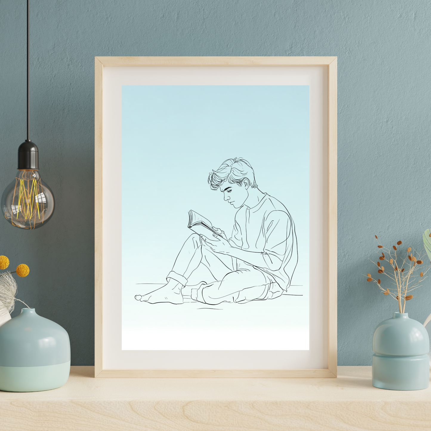 Download digital Poster, Reading posters, reading man , wall art, wall decoration digital product, gift, gift, wall decoration