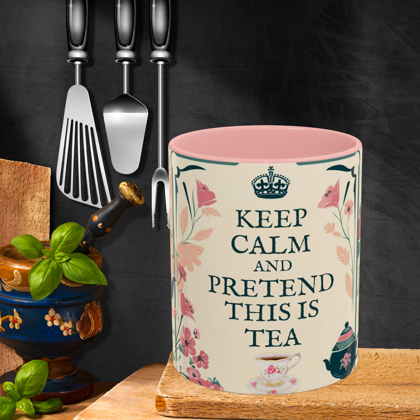 Mug, Keep Calm and Pretend This is Tea, England Theme, Gift for Tea Lovers, Funny Coffee Cup, Ceramic Mug, Tea Lover Gift, Coffee Mug,