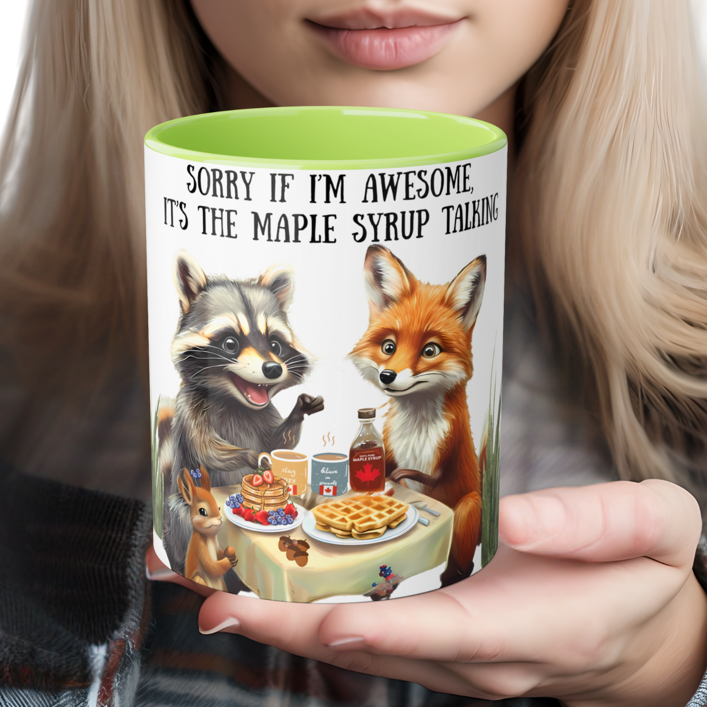 Funny coffee mug featuring Raccoon, Fox, Squirrels, Canadian Coffee Mugs, Cool Gift, coffee lovers, Drink in style