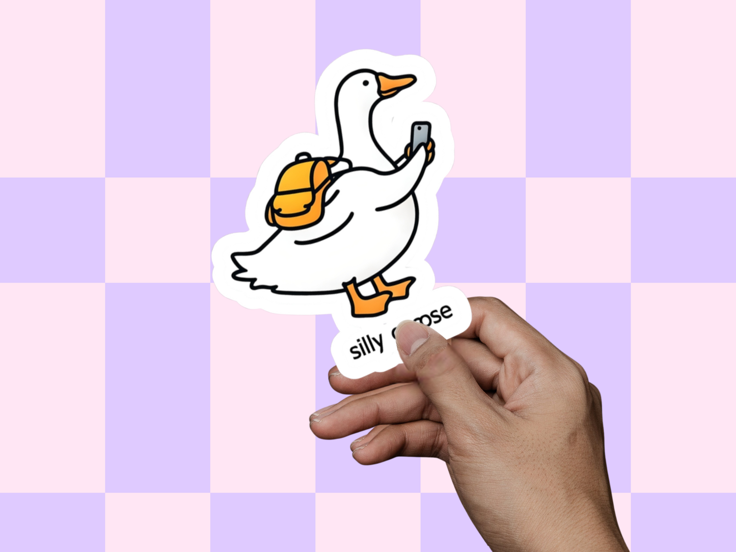 Funny Goose Kiss-Cut Stickers, Animal Lover Sticker, Silly Goose Laptop Decal, Cute Backpack Sticker, Phone Sticker