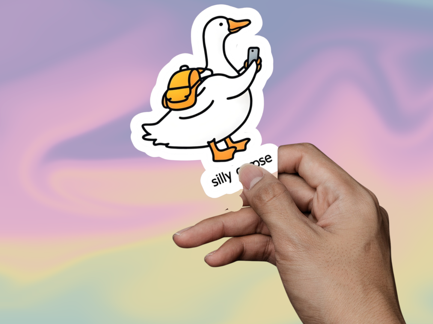 Funny Goose Kiss-Cut Stickers, Animal Lover Sticker, Silly Goose Laptop Decal, Cute Backpack Sticker, Phone Sticker