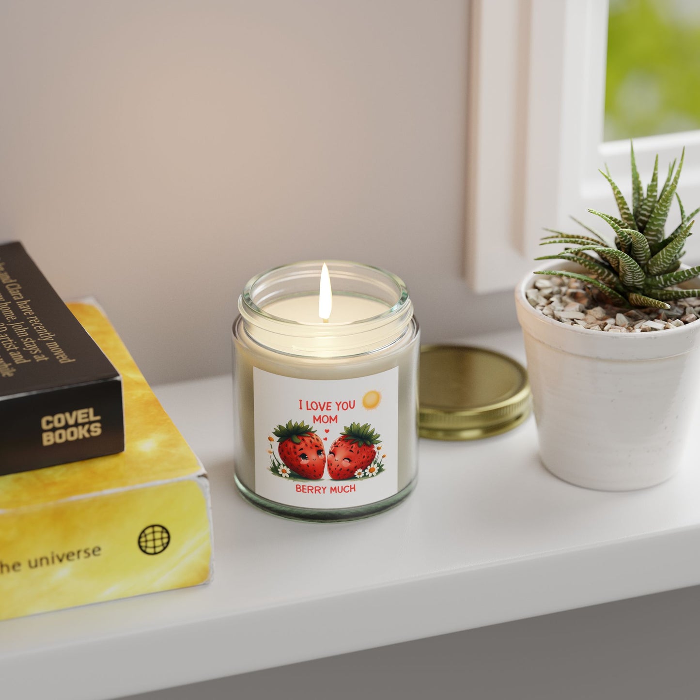 Strawberry Scented Candles, I Love You Mom, Mother's Day Gift, Relaxing Aromatherapy, Home Decor, Gift for Her