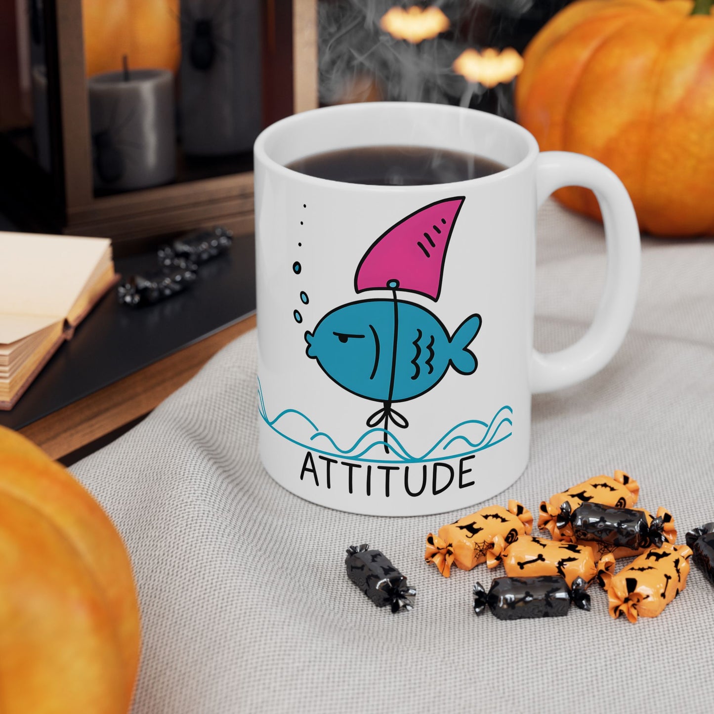 Attitude Funny Whimsical Fish Ceramic Mug - Perfect Gift for Fish Lovers, Funny Coffee Mug for Home, Beach Decor, Ocean-Themed Kitchenware, Unique [...]