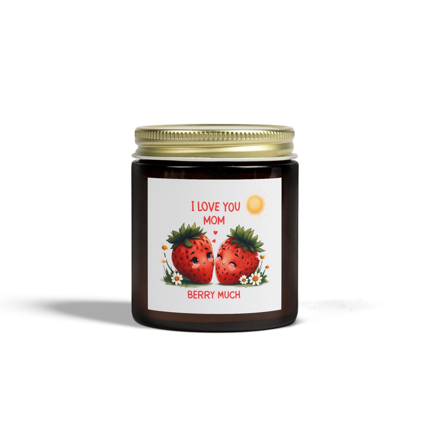 Strawberry Scented Candles, I Love You Mom, Mother's Day Gift, Relaxing Aromatherapy, Home Decor, Gift for Her