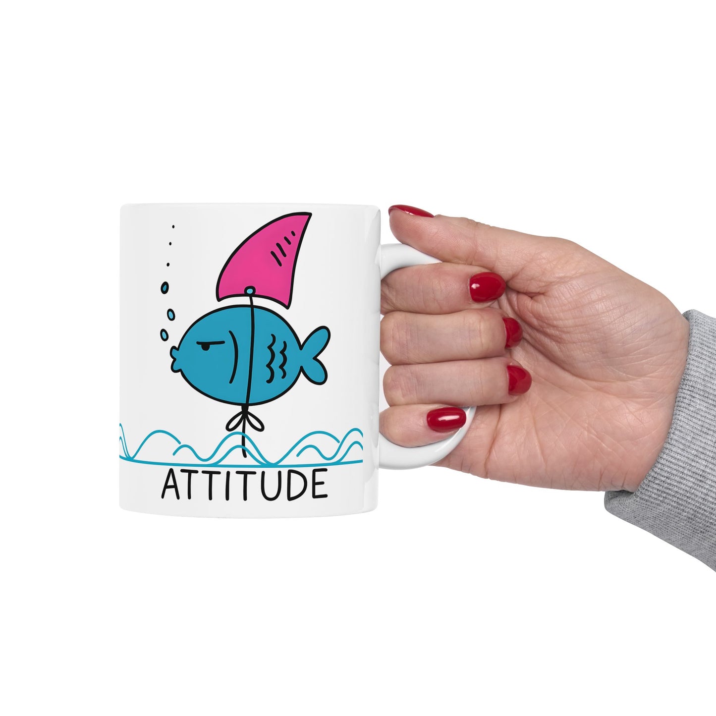 Attitude Funny Whimsical Fish Ceramic Mug - Perfect Gift for Fish Lovers, Funny Coffee Mug for Home, Beach Decor, Ocean-Themed Kitchenware, Unique [...]