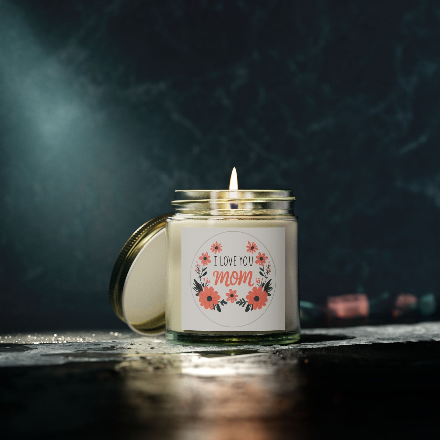 I Love You Mom Scented Candles - Perfect Gift for Mother's Day, Birthday, Relaxation, Home Decor, Floral Aroma, Personal Touch