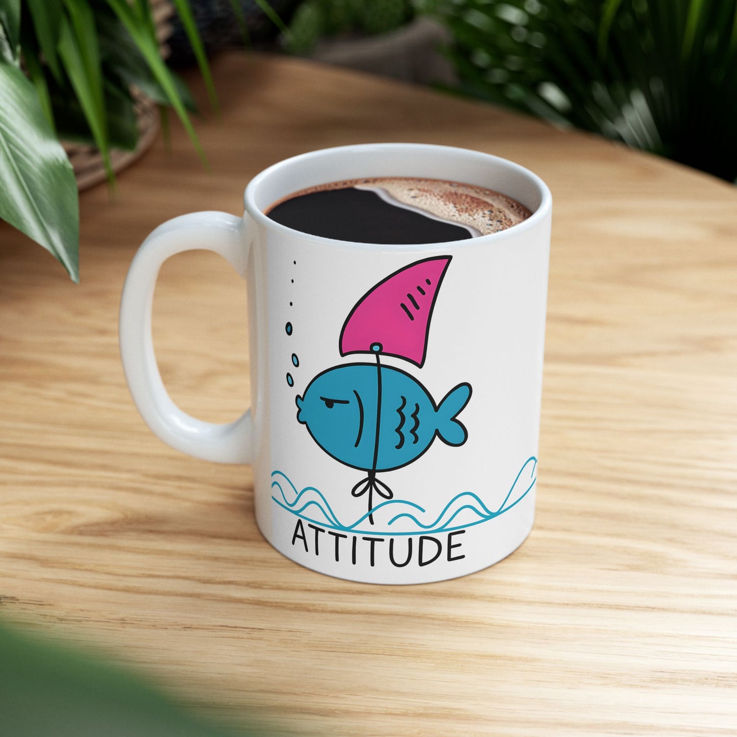 Attitude Funny Whimsical Fish Ceramic Mug - Perfect Gift for Fish Lovers, Funny Coffee Mug for Home, Beach Decor, Ocean-Themed Kitchenware, Unique [...]