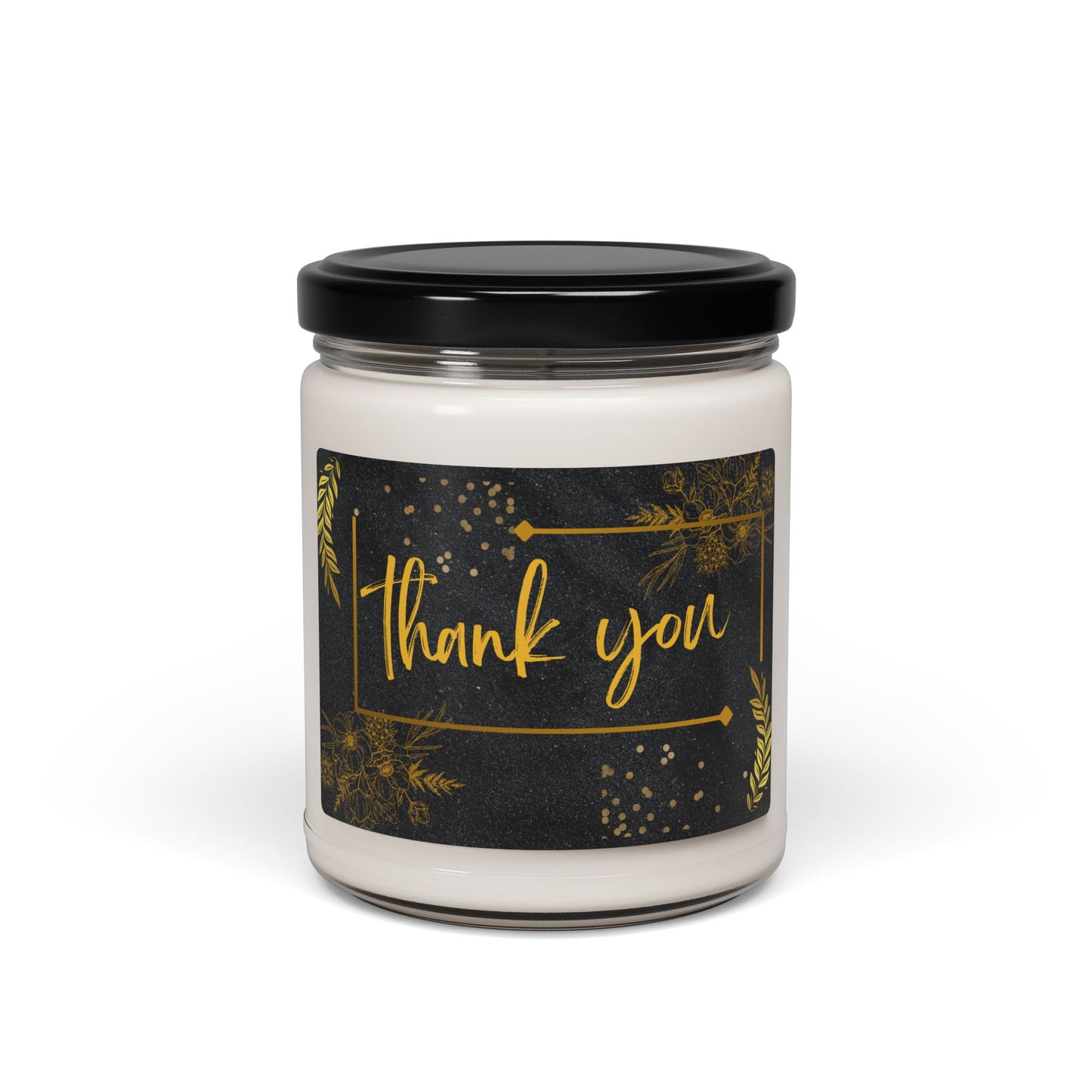 Thank You Scented Soy Candle, Black and Gold, Gift for Her, Home Decor, Relaxation Candle, Holiday Candle