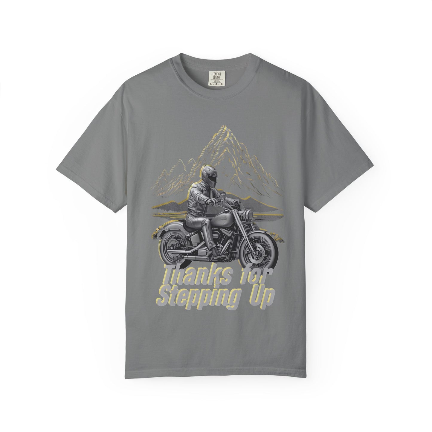 Stepfather Motorcycle T-Shirt, Thanks for Stepping Up, Dad by Heart, Unisex Tee, Father's Day Gift, Stepdad Biker Shirt