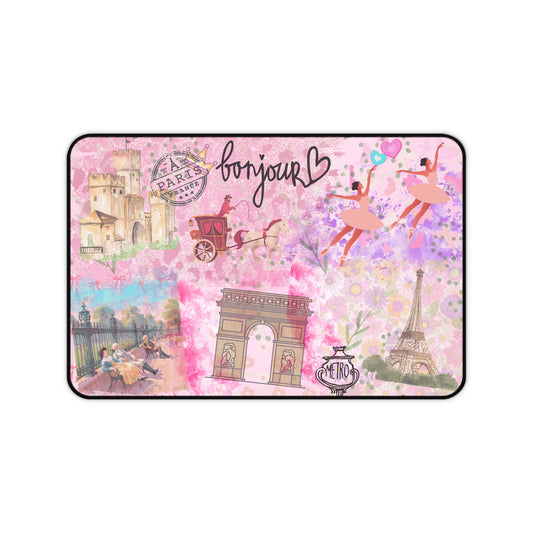 Sous-main Parisian Dreams – Décoration de bureau élégante avec motifs Tour Eiffel et Ballet 