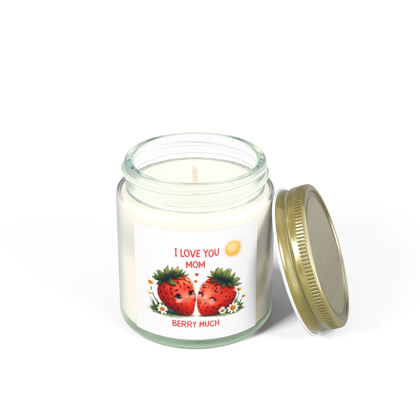 Strawberry Scented Candles, I Love You Mom, Mother's Day Gift, Relaxing Aromatherapy, Home Decor, Gift for Her