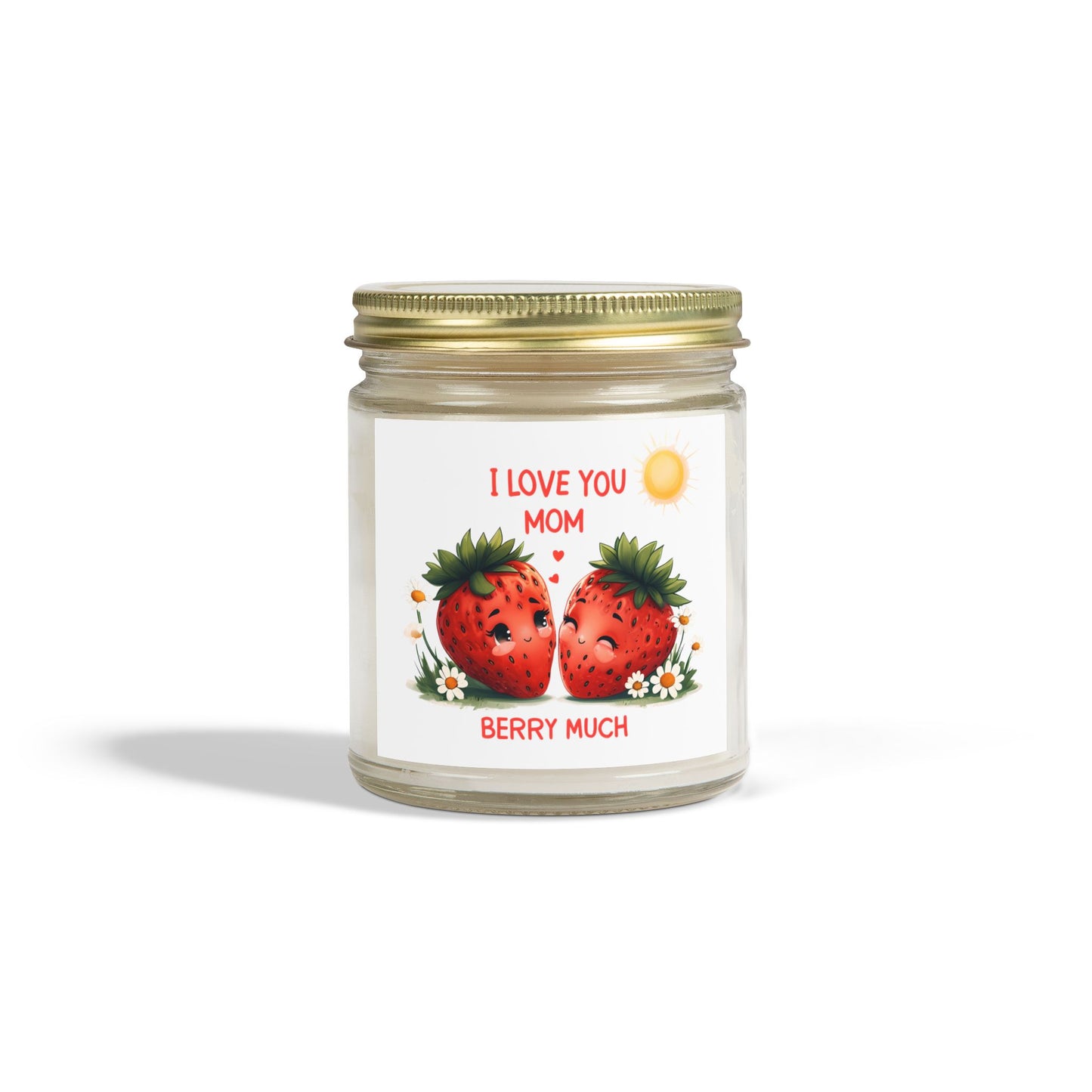 Strawberry Scented Candles, I Love You Mom, Mother's Day Gift, Relaxing Aromatherapy, Home Decor, Gift for Her