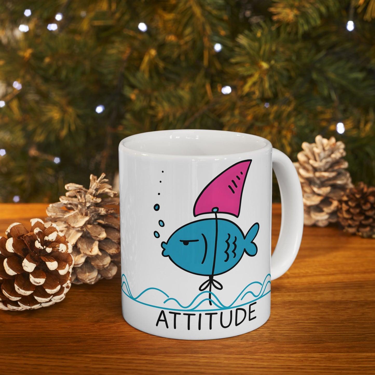 Attitude Funny Whimsical Fish Ceramic Mug - Perfect Gift for Fish Lovers, Funny Coffee Mug for Home, Beach Decor, Ocean-Themed Kitchenware, Unique [...]