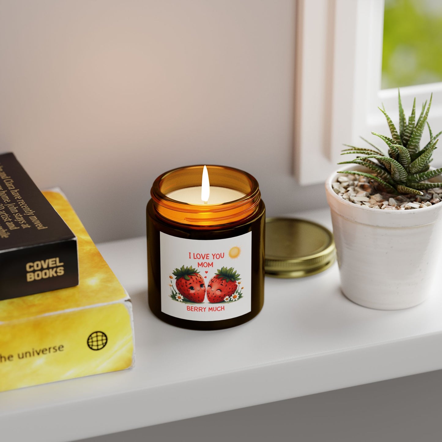 Strawberry Scented Candles, I Love You Mom, Mother's Day Gift, Relaxing Aromatherapy, Home Decor, Gift for Her