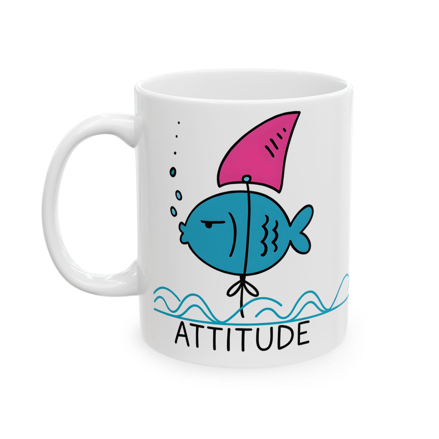 Attitude Funny Whimsical Fish Ceramic Mug - Perfect Gift for Fish Lovers, Funny Coffee Mug for Home, Beach Decor, Ocean-Themed Kitchenware, Unique [...]