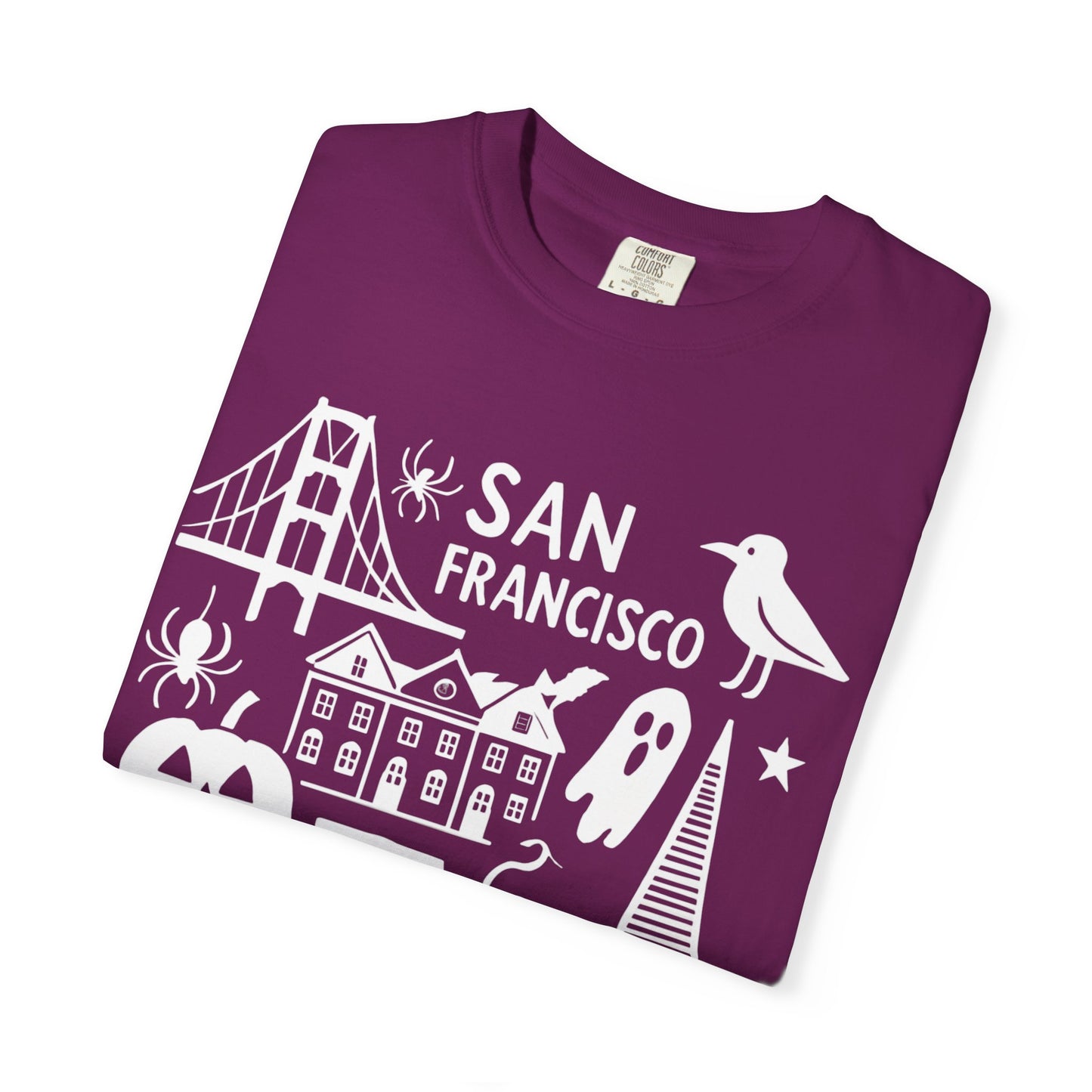 San Francisco Halloween T-Shirt, Unisex Tee, SF Landmarks Graphic Shirt, Holiday Top, Trick or Treat Apparel