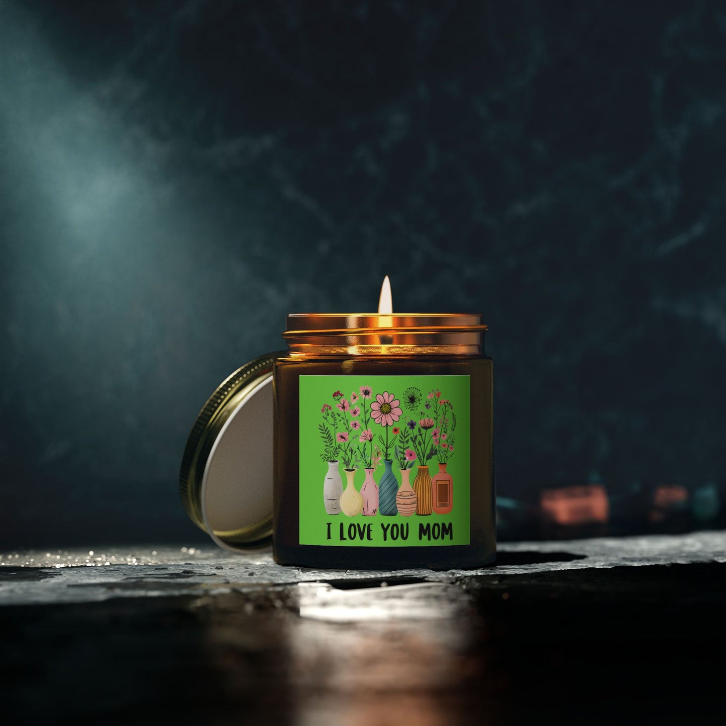 I Love You Mom Scented Candle, Gift for Mom, Aromatic Candle, Home Decor, Relaxation, Mother's Day Gift, Candle Gift Set