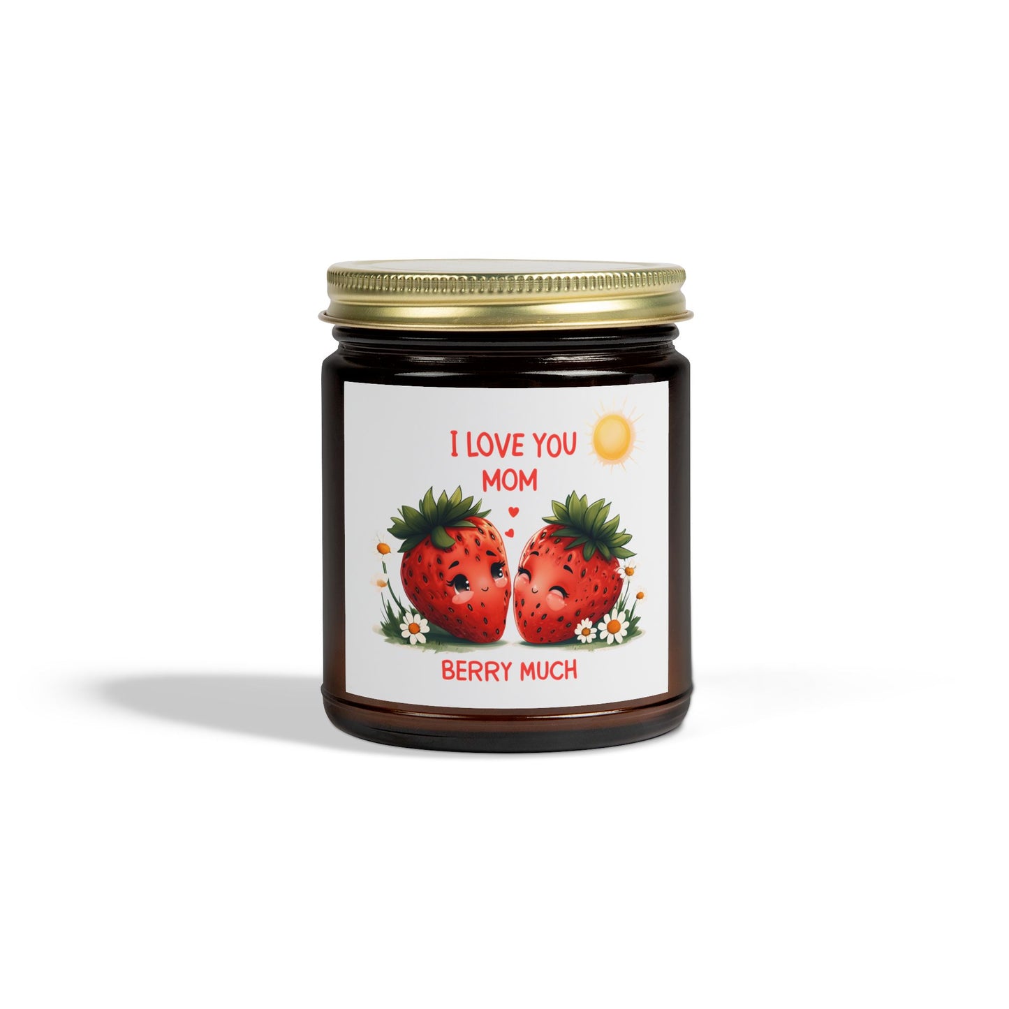 Strawberry Scented Candles, I Love You Mom, Mother's Day Gift, Relaxing Aromatherapy, Home Decor, Gift for Her